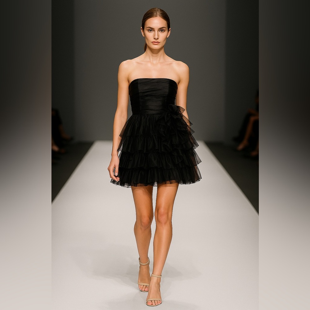 Women's Tiered Strapless Dress - Picture 1 of 9